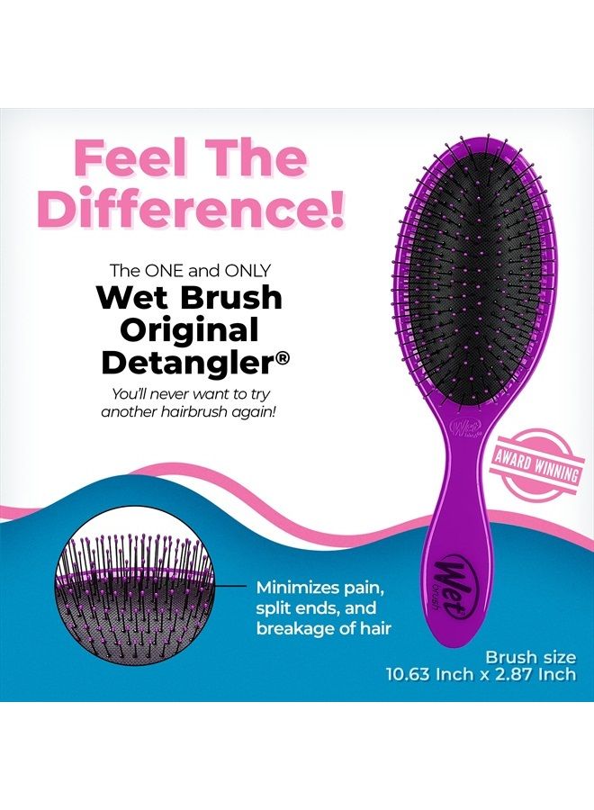 Wet Brush Original Detangling Hair Brush, Purple - Ultra-Soft IntelliFlex Bristles - Detangler Brush Glide Through Tangles With Ease For All Hair Types - For Women, Men, Wet & Dry Hair - Image 2