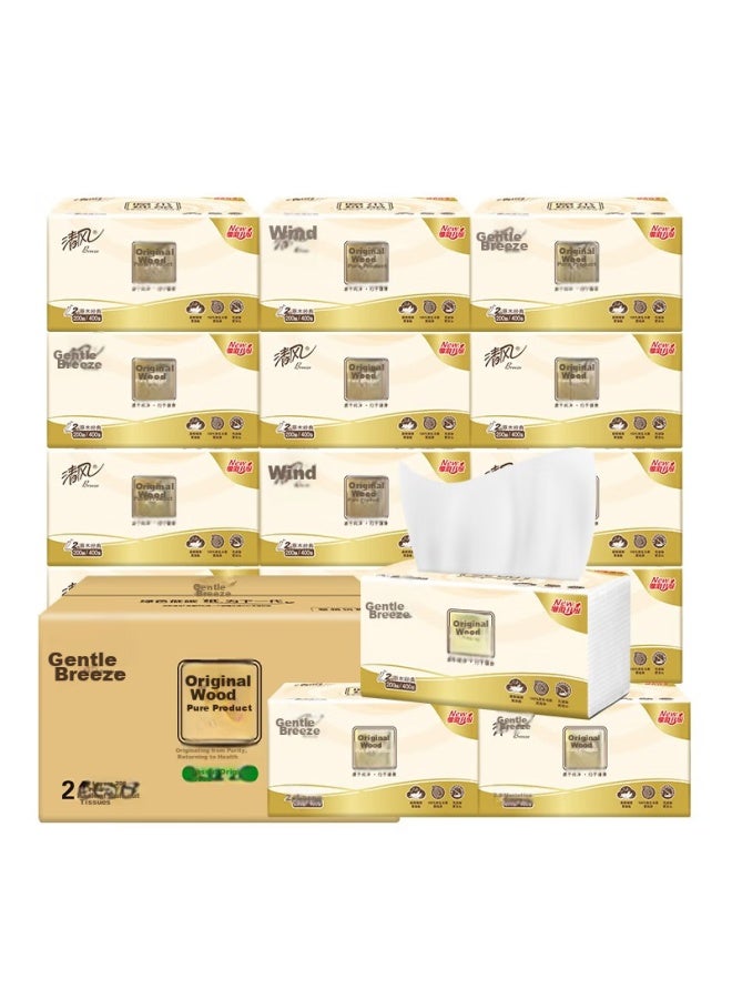 APP Qingfeng Facial Tissues, Natural Wood Pure, 4-ply 90 Sheets*24 Packs S Size, Gentle On Skin, No Irritation, Toilet Paper, Napkins, Whole Box - Image 1