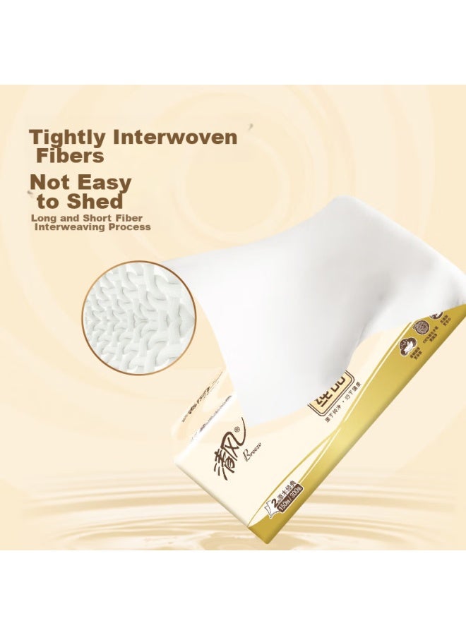 APP Qingfeng Facial Tissues, Natural Wood Pure, 4-ply 90 Sheets*24 Packs S Size, Gentle On Skin, No Irritation, Toilet Paper, Napkins, Whole Box - Image 2
