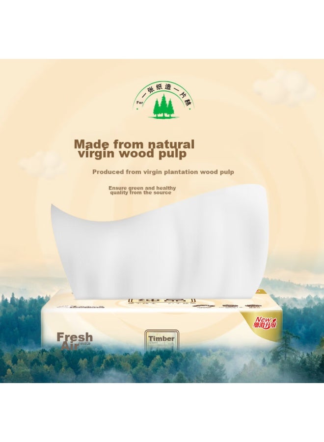 APP Qingfeng Facial Tissues, Natural Wood Pure, 4-ply 90 Sheets*24 Packs S Size, Gentle On Skin, No Irritation, Toilet Paper, Napkins, Whole Box - Image 3