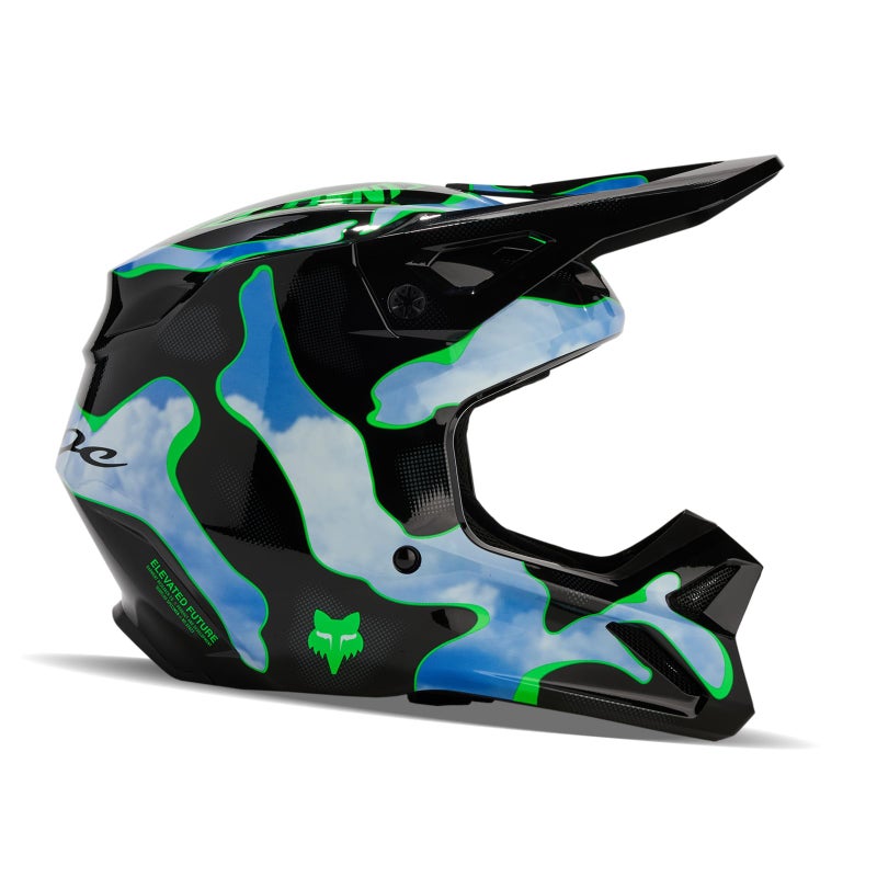 Fox Fox Racing V1 MOTOCROSS HELMET, ATLAS BLACK/GREEN, Large - Image 2