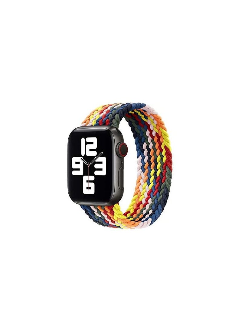 Braided Solo Loop Replacement Strap For Apple Watch Series 6/SE/5/4/3/2/1 42-44Medium(Rainbow) - Image 1