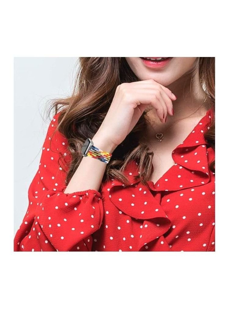 Braided Solo Loop Replacement Strap For Apple Watch Series 6/SE/5/4/3/2/1 42-44Medium(Rainbow) - Image 2
