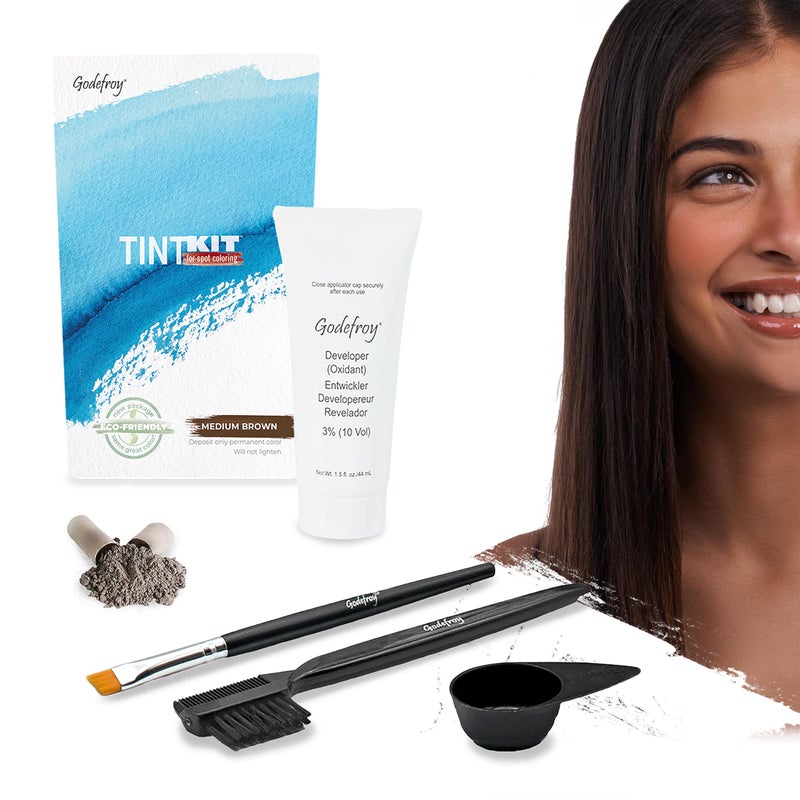 Godefroy Hair Color Tint Kit for 100% Gray Coverage, Medium Brown, 20 Applications, Long-Lasting Root Touch-Up for Men & Women, Pre-Measured Capsules, No Waste, DIY Salon-Quality Results at Home - Image 1