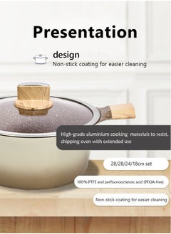 BMN 9-piece Non-stick Cookware Set, Granite Coated Non-stick Kitchen Cooking Set, Pfoa-free Kitchen Item, Durable Handles, Suitable For All Stoves (Gas, Electric And Induction), Brown  - Image 2