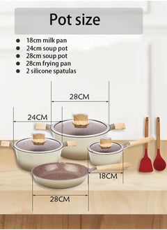 BMN 9-piece Non-stick Cookware Set, Granite Coated Non-stick Kitchen Cooking Set, Pfoa-free Kitchen Item, Durable Handles, Suitable For All Stoves (Gas, Electric And Induction), Brown  - Image 3