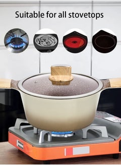 BMN 9-piece Non-stick Cookware Set, Granite Coated Non-stick Kitchen Cooking Set, Pfoa-free Kitchen Item, Durable Handles, Suitable For All Stoves (Gas, Electric And Induction), Brown  - Image 4