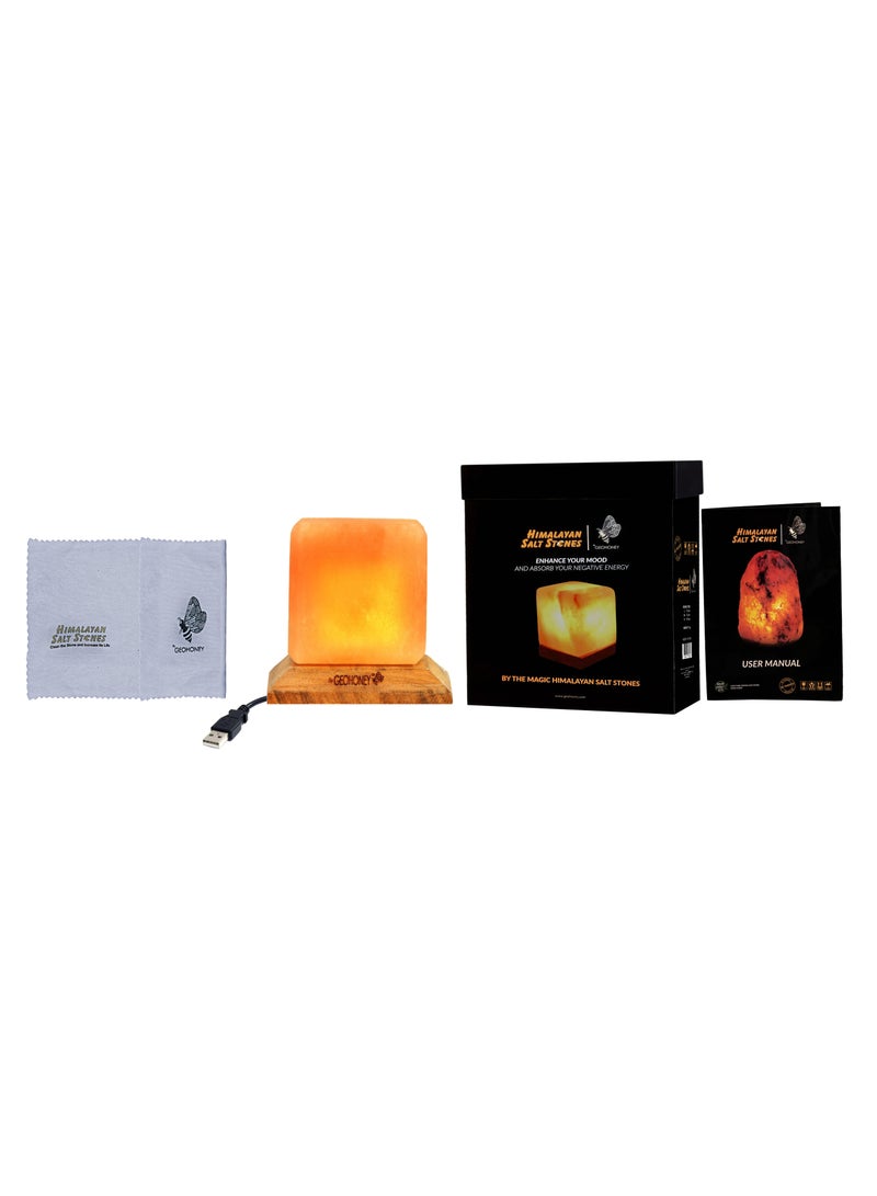 Geohoney - Himalayan Salt Lamp with USB Mini Square Shape - Image 5