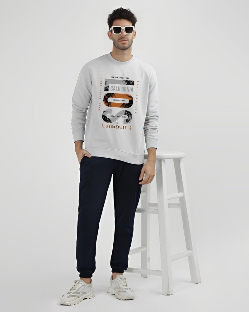 AUSK Men Sweatshirt || Oversized Loose Fit Fleece Sweatshirts for Man White - Image 5