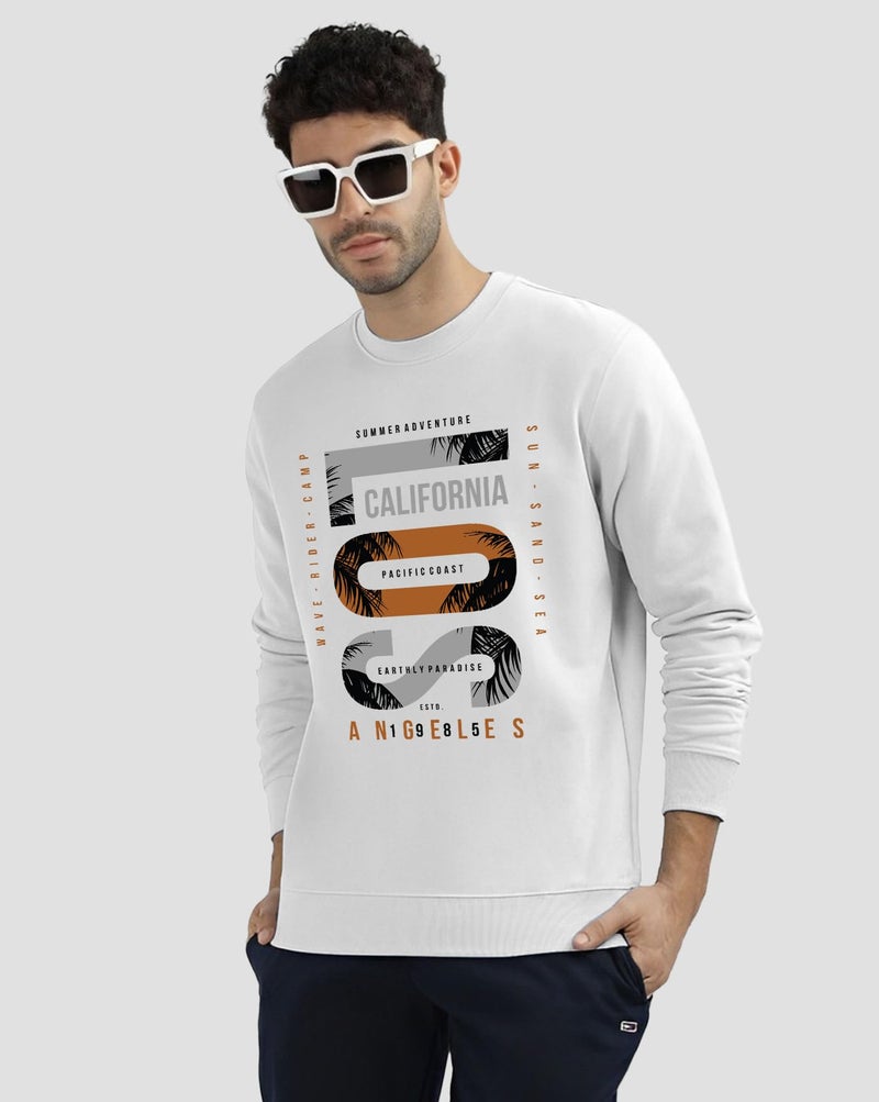 AUSK Men Sweatshirt || Oversized Loose Fit Fleece Sweatshirts for Man White - Image 3