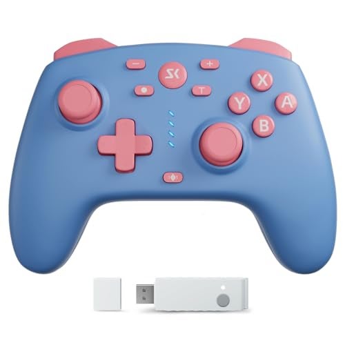 CHENGDAO Wireless Switch Controller for Switch/Lite/OLED/Switch 2, Hall Effect Triggers & Joysticks/Wake-Up Function/Turbo, Switch 2 Controller with 2.4G Adapter/2 Macro Buttons, Switch 2 Pro Controller Blue - Image 1