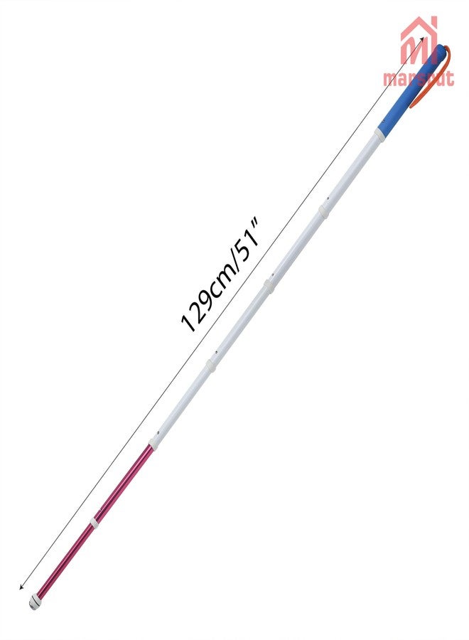 Marsrut Walking Stick for Blind Telescopic Cane with Storage Bag, 51" Extented Anti Slip Shockproof Retractable Folding Reflective Telescoping Prop Gadgets Items for Seeing Eye Vision Visually Impaired-Blue - Image 3