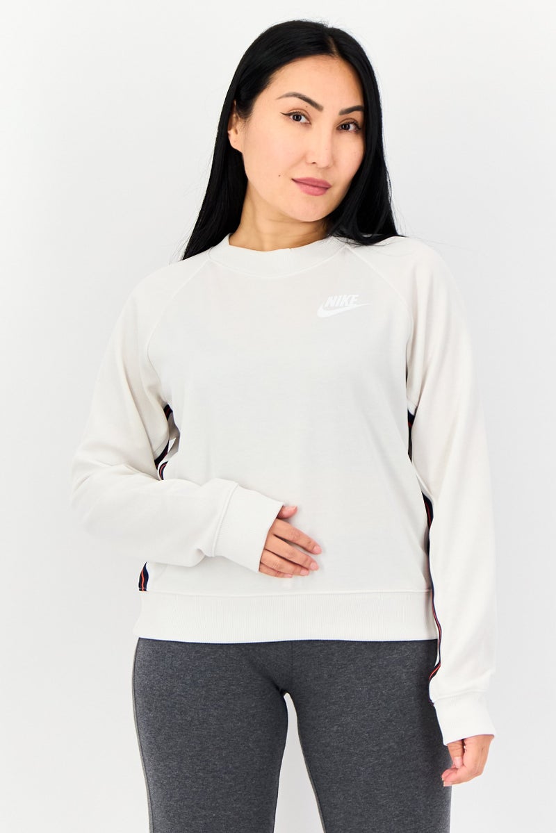 Nike Women Sportswear Fit Long Sleeves Outdoor Sweatshirt, Off White - Image 1