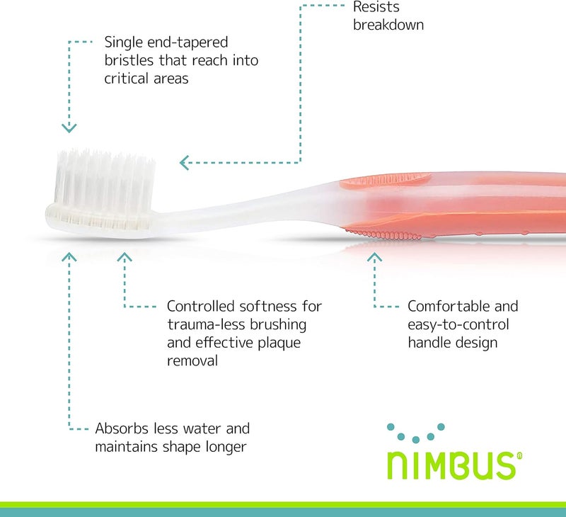 Nimbus NIMBY Children's Toothbrush Pack - 4 Extra Soft Micro Bristle Toothbrushes in Assorted Colors - Image 3