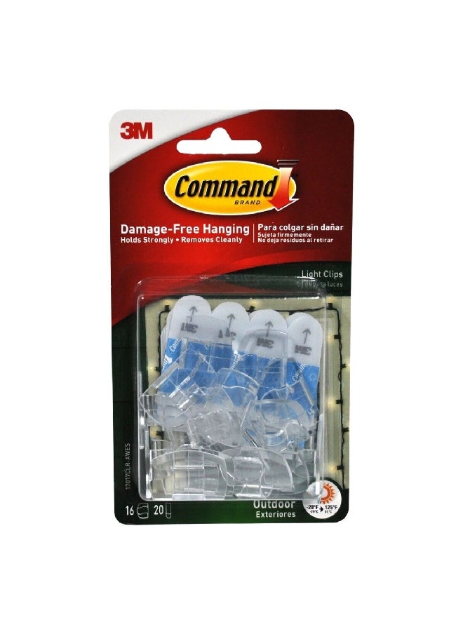 Command 16-Piece Plastic Effortless Hanging Outdoor Decor Light Clip Set Clear 18 g 5631908  - Image 1