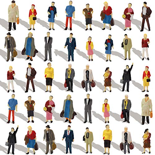 Evemodel P8712 40pcs All Standing Pose Figures Assorted HO Scale Person Model Train Street People Desktop Decoration - Image 1
