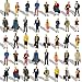 Evemodel P8712 40pcs All Standing Pose Figures Assorted HO Scale Person Model Train Street People Desktop Decoration - Image 3