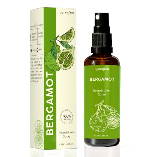 Aromafume Bergamot Room, Linen & Pillow Spray by Aromafume | 100ml/3.38 fl oz | with Pure Bergamot Essential Oil | Aromatherapy Spray for Relaxation, Sleep & Stress Relief | Mist for Bedding, Fabric - Image 1