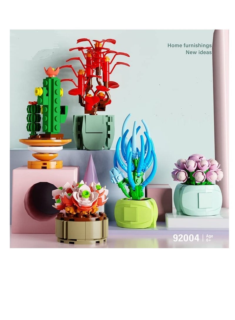 Excefore صندوق مفاجآت النباتات الصغيرة للألعاب DIY مجموعة بناء كتل الورد النباتية مجموعة هدايا عشوائية للأطفال والأصدقاء والعائلة (2 قطع) - Image 3