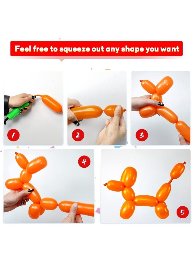 MOMENT 100 Pieces Balloons For Twisting Balloon Animal, Long Skinny Latex Balloons For Modelling Magic Balloon Animal Kit For Weddings, Birthdays Party Decoration, Multicolors  - Image 3
