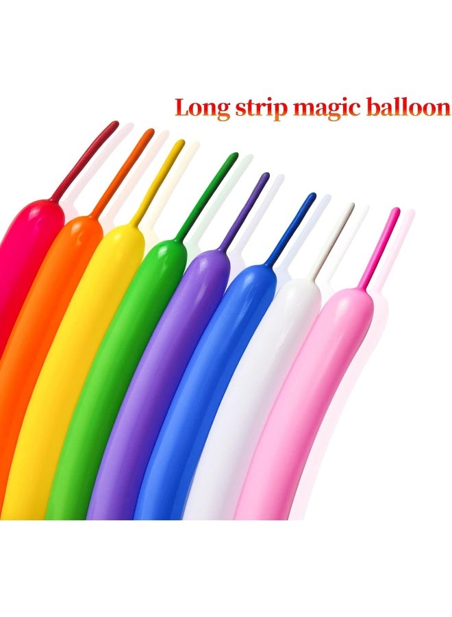 MOMENT 100 Pieces Balloons For Twisting Balloon Animal, Long Skinny Latex Balloons For Modelling Magic Balloon Animal Kit For Weddings, Birthdays Party Decoration, Multicolors  - Image 2