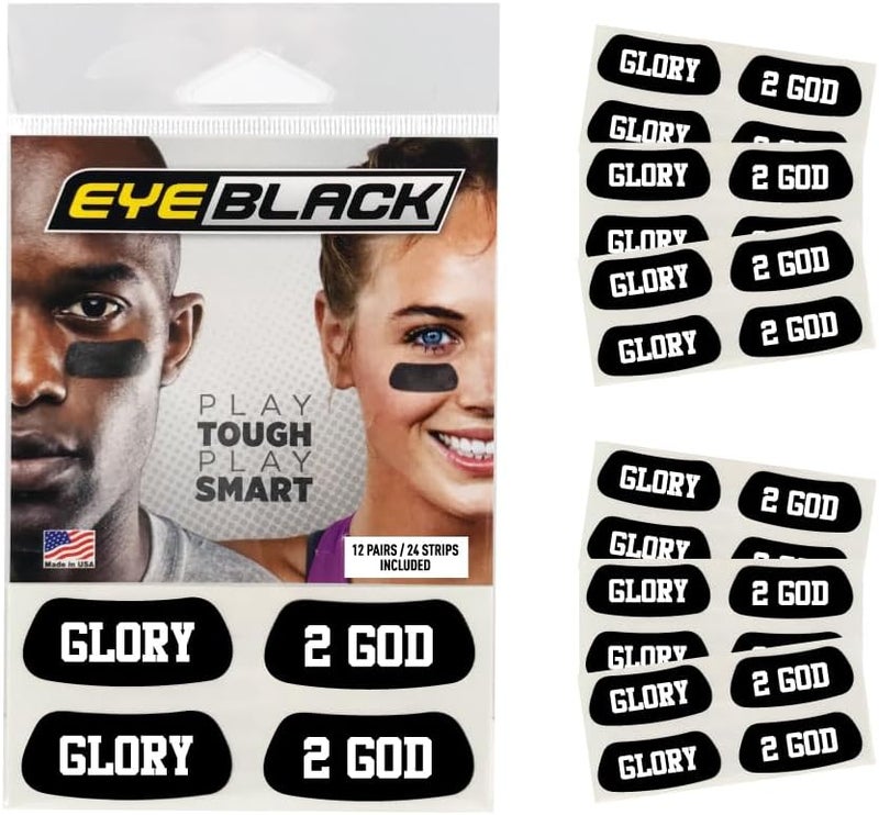 EyeBlack Under Eye Black Glory 2 God Strip | Christian, Cross, Jesus, Almighty God, Christ, Religious, Bible Verus, Praise God Be The Glory, Holy Spirit | Church Sports League – 24 Strips - Image 4