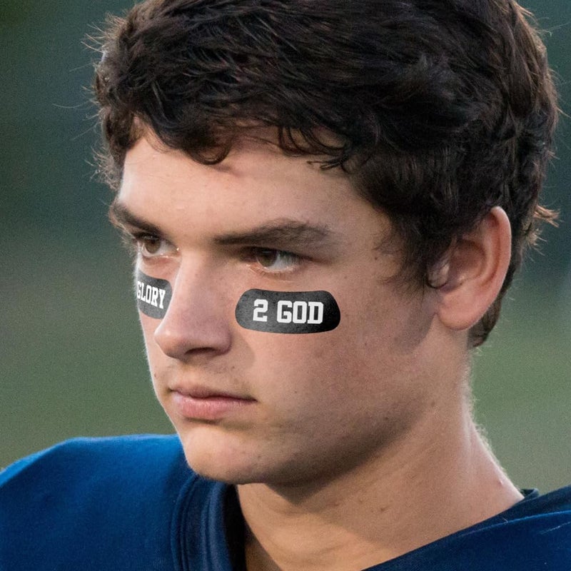 EyeBlack Under Eye Black Glory 2 God Strip | Christian, Cross, Jesus, Almighty God, Christ, Religious, Bible Verus, Praise God Be The Glory, Holy Spirit | Church Sports League – 24 Strips - Image 3