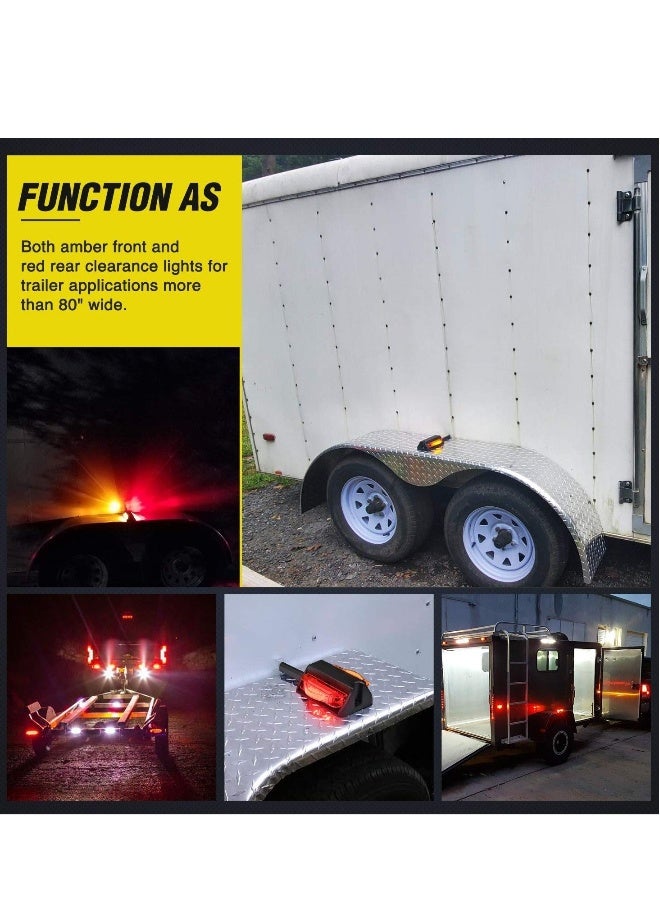 Loquat 2PCS Dual Face LED Trailer Fender Lights Amber Front and Red Rear Pre Wired for Easy Installation Drive Safely for Trailer Lorry Caravan Van Tractor - Image 2