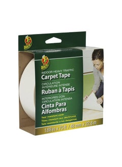 Duck Brand Indoor Heavy Traffic Carpet Tape, 1.88-Inch x 75 Feet, Single Roll, White (442061)  - Image 1