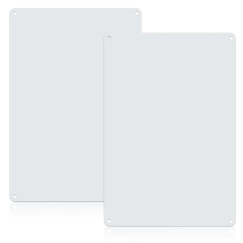 2 Pack White Blank Metal Sign for Outdoor, 10"x 7" Blank Aluminum Sign for Indoor Outdoor Rust-Free Aluminum Easy Mounting Fade Resistant - Image 1