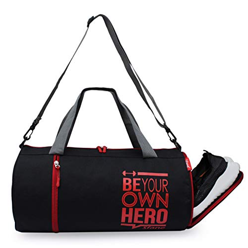 Sfane Polyester Red & Black Duffle/Gym Bag/Shoulder Bag for Men & Women with Separate Shoe Compartment (Red) 45 * 23 * 23 - Image 2