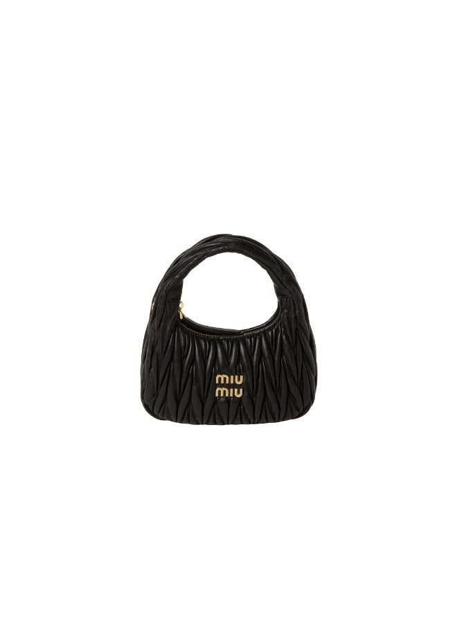 Miu Miu Wander Nappa Hobo Bag Medium Black - Image 2