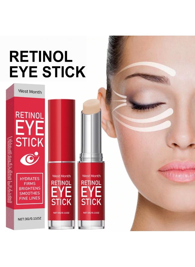 WEST MONTH 2-PACKS Retinol Eye Stick, Portable Under Eye Skin Care Balm, Moisturizing Eye Cream Stick for Daily Eye Area Skincare, 3g*2 - Image 1