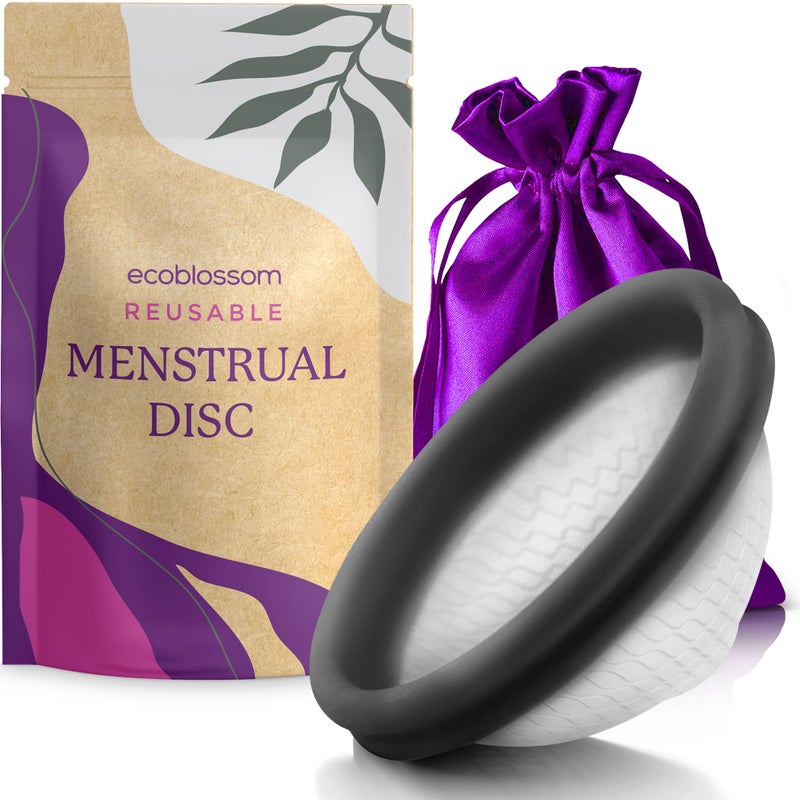 ecoblossom Ecoblossom Reusable Menstrual Disc Large Menstrual Cup Soft Period Disc for Women Designed with Flexible MedicalGrade Silicone Period Cup Large Black 