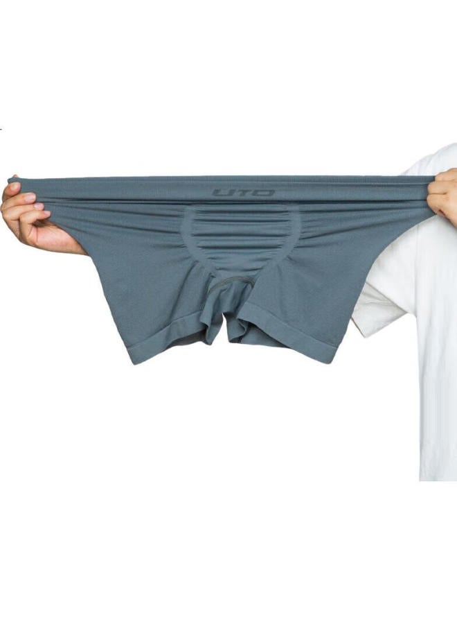 Uto Men'S Quick Dry Antibacterial Breathable Outdoor Boxer Briefs 2-Pack Deep Gray + Lake Blue 4Xl - Image 2