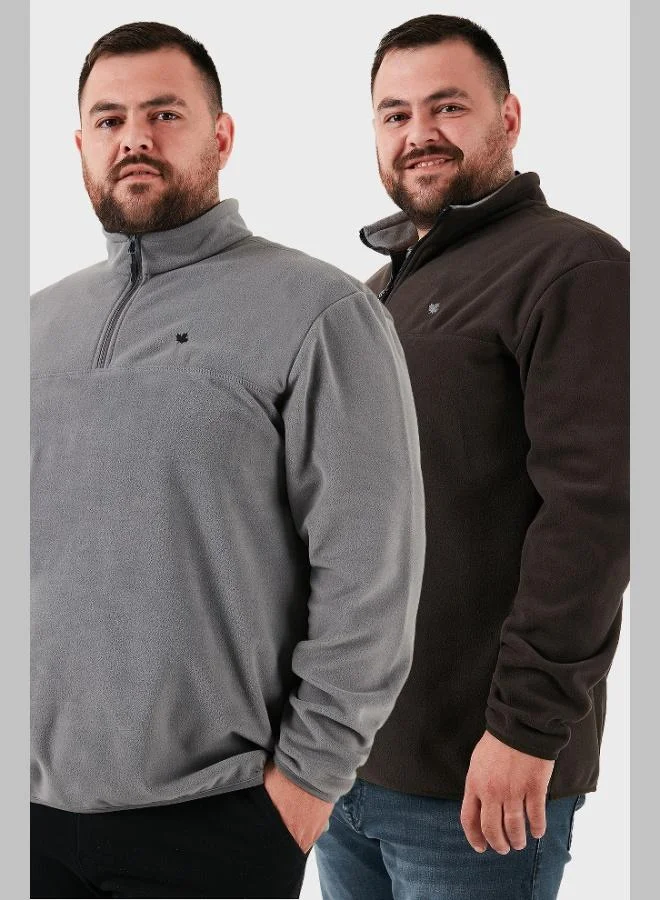 Buratti Regular Fit Anti-Pilling Plus Size Brushed Cold-Resistant 2-Pack Men's Fleece POLAR 5906001BS2