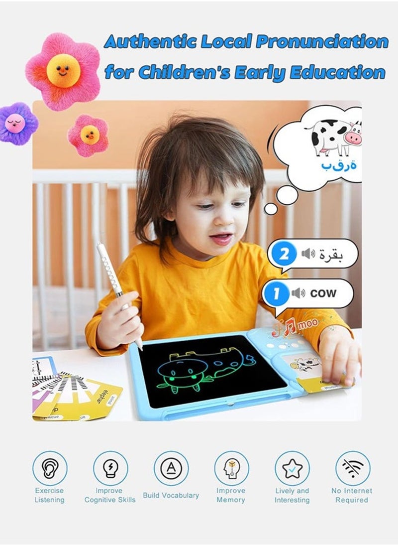 Generic Talking Audio Flashcards Toy Bilingual English Arabic Learning 112 Pieces Cards 224 Flashcards Words with Writing Pad Early Educational Toys for your Babies Kids and Toddlers Preschool Learning for Boys and Girls Ideal for Holidays and Birthday Gift  - Image 2