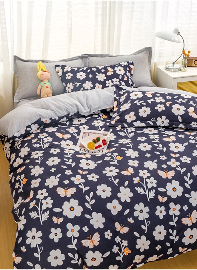 Sharpdo 4-Piece Bedding Set, Small Floral Style Quilt Cover Set, Including 1 Quilt Cover, 1 Sheet, 2 Pillowcases, 2m Bed (220*230cm)  - Image 2