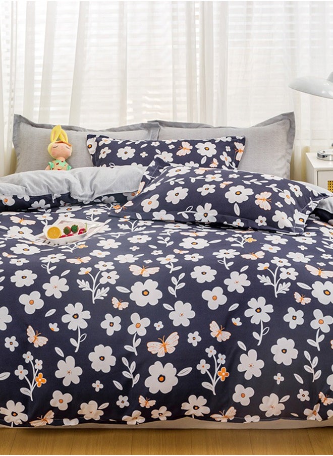 Sharpdo 4-Piece Bedding Set, Small Floral Style Quilt Cover Set, Including 1 Quilt Cover, 1 Sheet, 2 Pillowcases, 2m Bed (220*230cm)  - Image 3