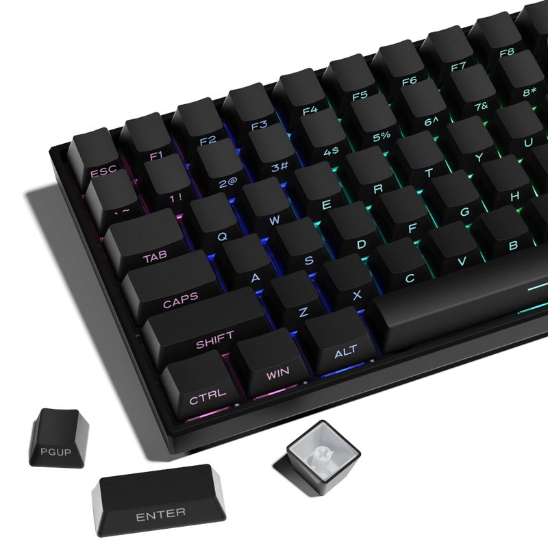 SDYZ أغطية مفاتيح XVX PBT - أغطية مفاتيح مطبوعة من الجانبين 60 65 75 100 بالمئة، أغطية مفاتيح مخصصة مزدوجة الطباعة، مجموعة 136 مفتاح باللون الأسود، ملف OEM، تصميم بسيط فانتوم لكيبورد مفاتيح Cherry Gateron MX - Image 1