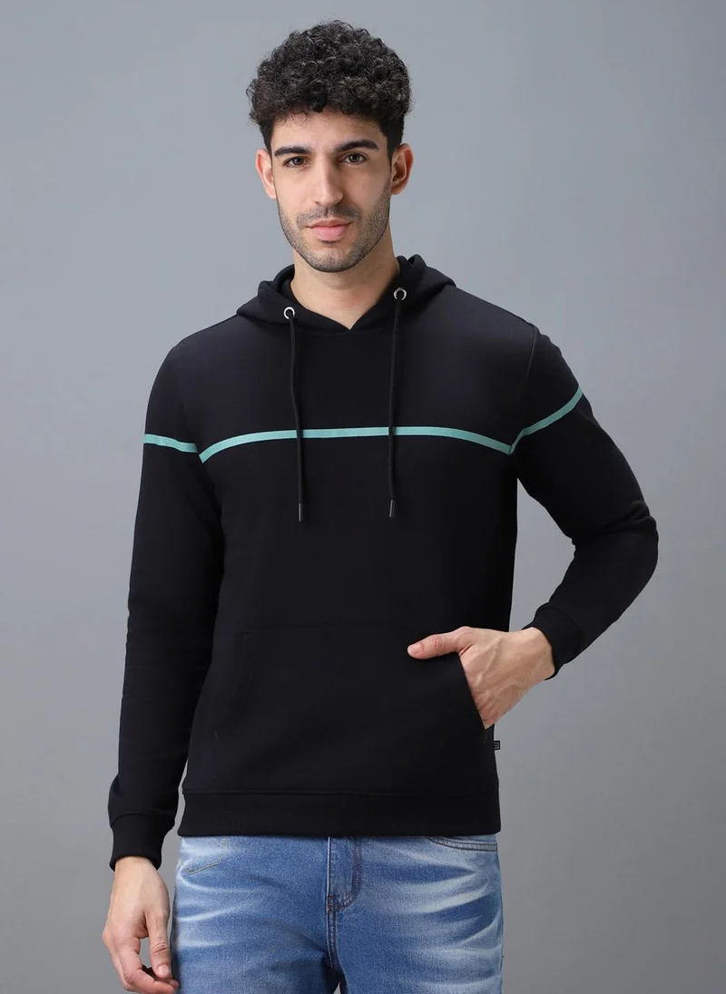 Urbano Fashion  Urbano Fashion Men's Black Cotton Solid Hooded Neck Sweatshirt for Men | Best Price UAE