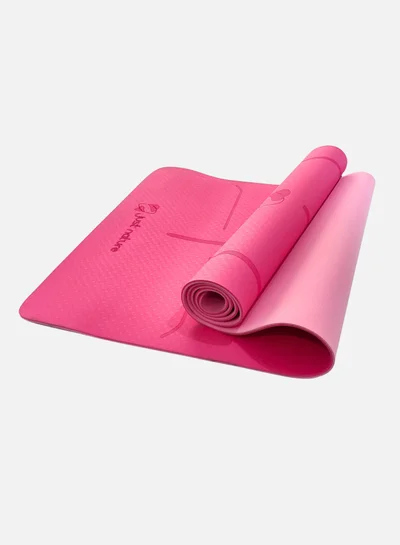 جاست نيتشر حصيرة يوجا مزدوجة الطبقة باللونين الوردي والفروزي
