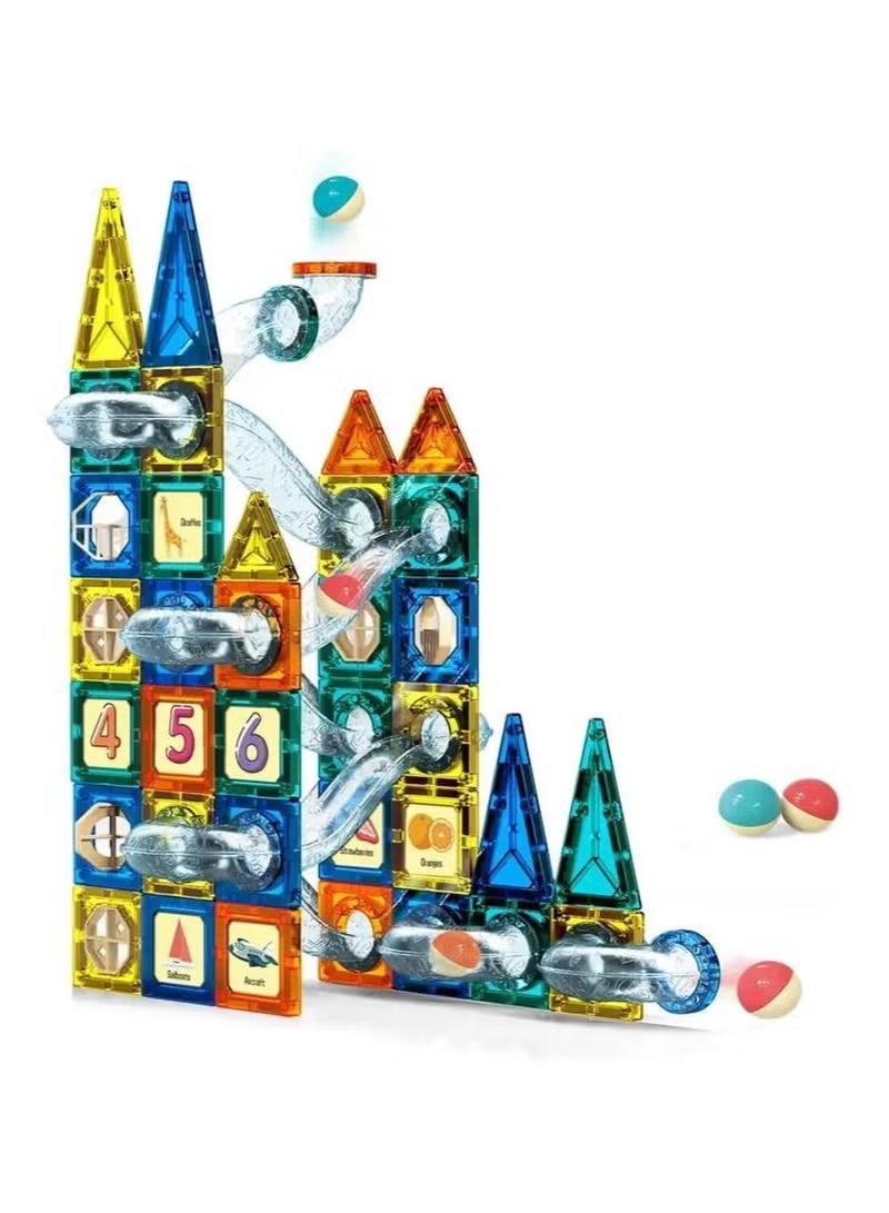 Magnetic Building Tiles - 97 Pcs Set of Vibrant 3D Blocks, Encourages Creative Construction, Promotes Educational Brain Development, Stimulates Imagination, STEM Toy for Kids 3+ Years - Image 2