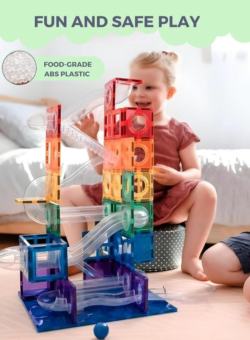 Magnetic Building Tiles - 97 Pcs Set of Vibrant 3D Blocks, Encourages Creative Construction, Promotes Educational Brain Development, Stimulates Imagination, STEM Toy for Kids 3+ Years - Image 4
