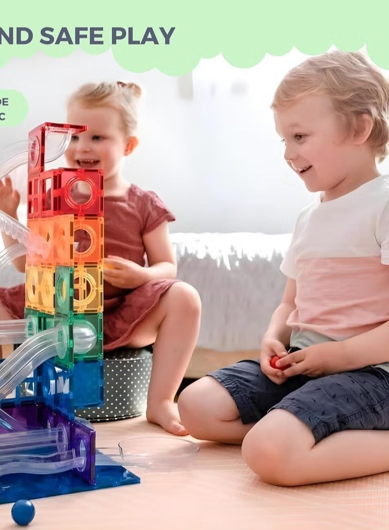 Magnetic Building Tiles - 97 Pcs Set of Vibrant 3D Blocks, Encourages Creative Construction, Promotes Educational Brain Development, Stimulates Imagination, STEM Toy for Kids 3+ Years - Image 5