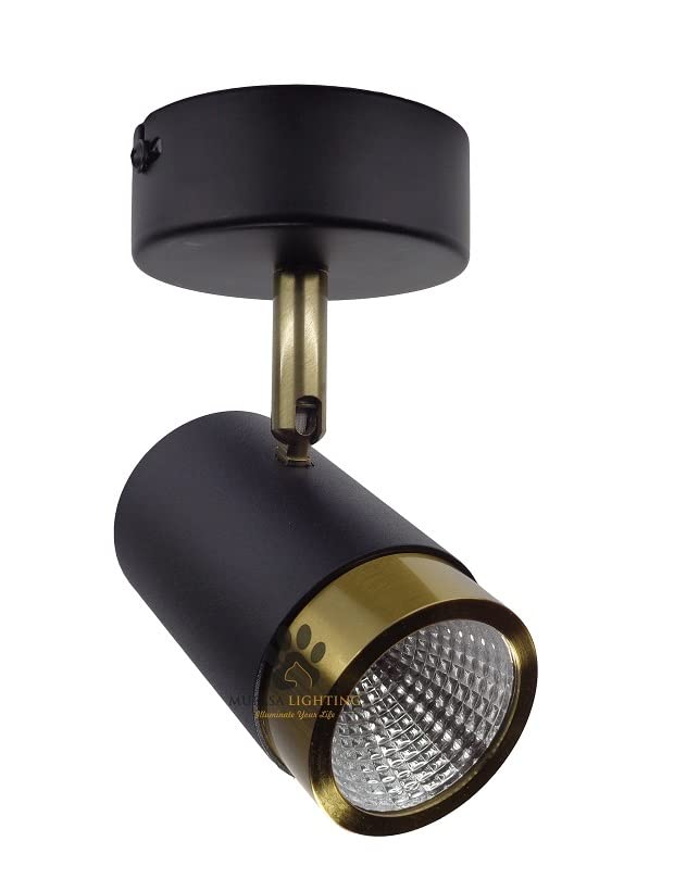 Mufasa 6 Watts Black Gold Finish LED Spotlight Focus Light Bedroom Reading Display Wall Light (Warm White) - Image 4