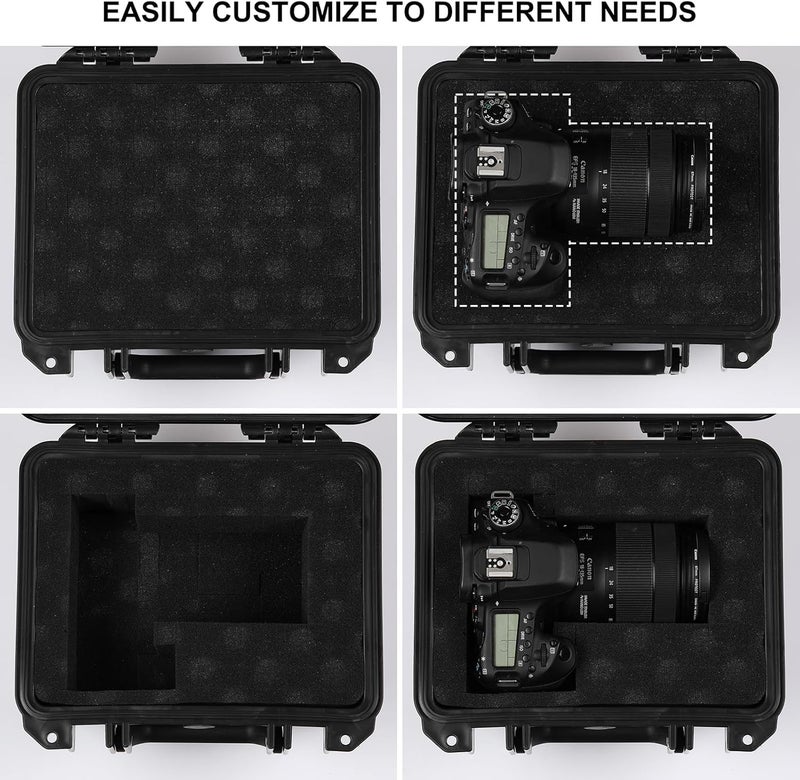 Mayouko Portable Tool Box with Shock- Proof Sponge, Water Proof Grade IP67, Waterproof Hard Case with Foam Insert, Weather Proof Box, 9.3"Lx 8"Wx 4.4"H - Image 3