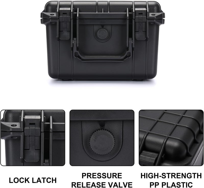 Mayouko Portable Tool Box with Shock- Proof Sponge, Water Proof Grade IP67, Waterproof Hard Case with Foam Insert, Weather Proof Box, 9.3"Lx 8"Wx 4.4"H - Image 4