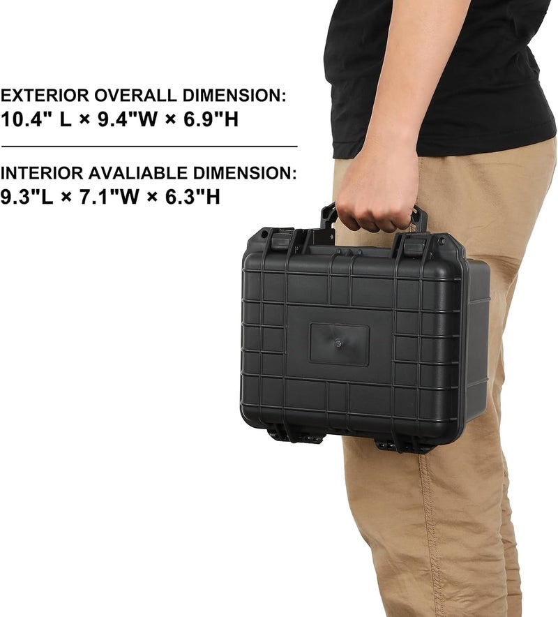 Mayouko Portable Tool Box with Shock- Proof Sponge, Water Proof Grade IP67, Waterproof Hard Case with Foam Insert, Weather Proof Box, 9.3"Lx 8"Wx 4.4"H - Image 5