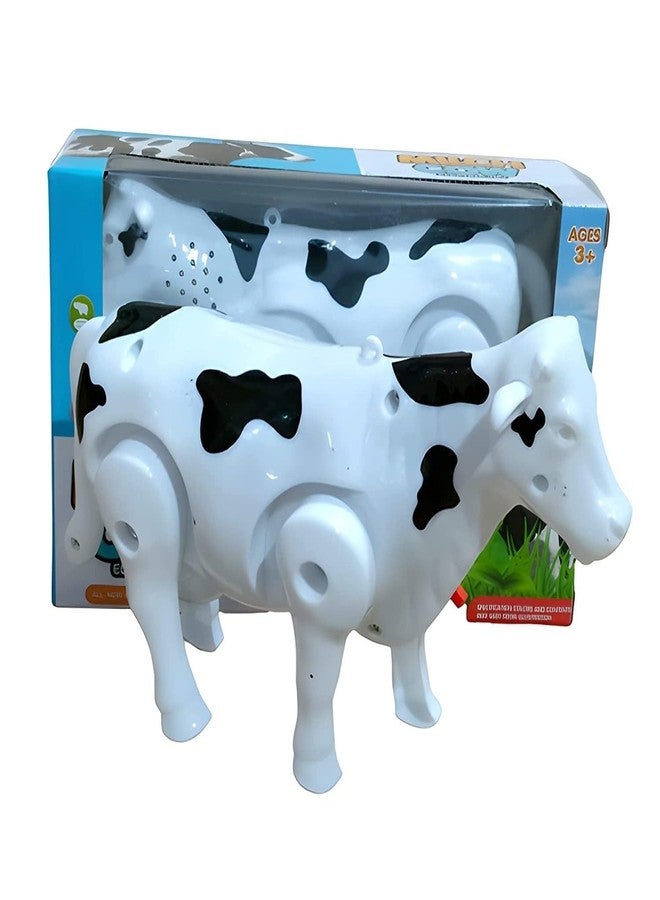 TOYVELLY Plastic lectric Milk Cow Moving Legs and Shake Tail Funny Cow Figure Toy Kids (Multicolour) - Image 1